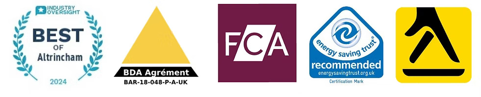 JCA Loft Solutions Certifications - Best of Altrincham 2024, BDA Agreement, FCA, Energy Saving Trust